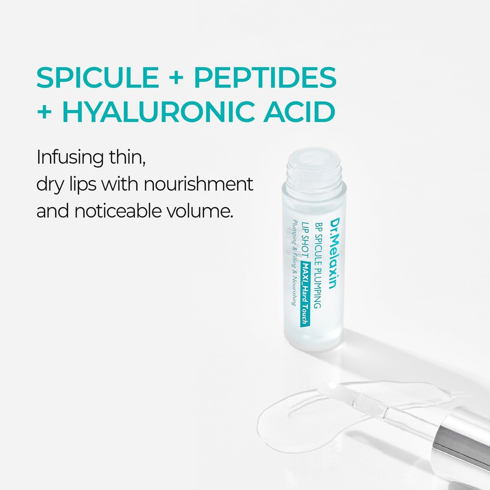 Dr.Melaxin BP Spicule Plumping Lip Shot Maxi Microneedle Lip Plumper for Fuller Lips &amp; Smooth Texture, Hyaluronic Acid &amp; Peptides for Volume &amp; Fine Line Care, Korean Lip Treatment