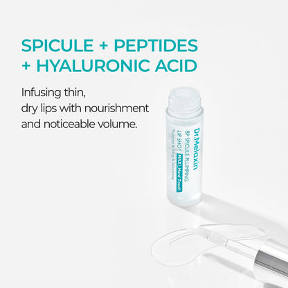 Dr.Melaxin BP Spicule Plumping Lip Shot Maxi Microneedle Lip Plumper for Fuller Lips &amp; Smooth Texture, Hyaluronic Acid &amp; Peptides for Volume &amp; Fine Line Care, Korean Lip Treatment