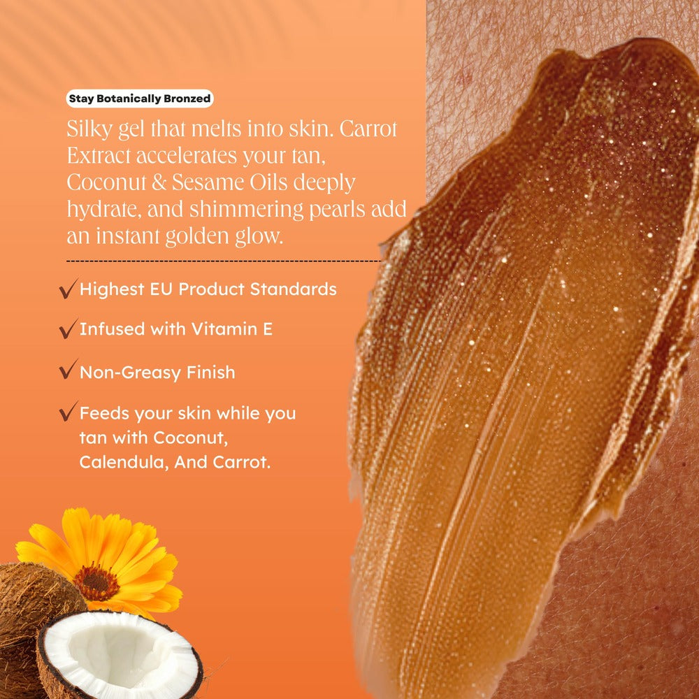 Carroten Intensive Tanning Gel | Browning Tan Accelerator | Non-Greasy, Water-Resistant with Carrot and Coconut Oil | Vitamin A &amp; E For Moisture &amp; Hydration | Made in Greece | 5 oz + Spatula