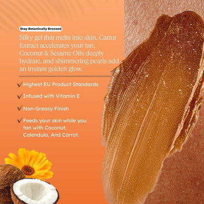 Carroten Intensive Tanning Gel | Browning Tan Accelerator | Non-Greasy, Water-Resistant with Carrot and Coconut Oil | Vitamin A &amp; E For Moisture &amp; Hydration | Made in Greece | 5 oz + Spatula